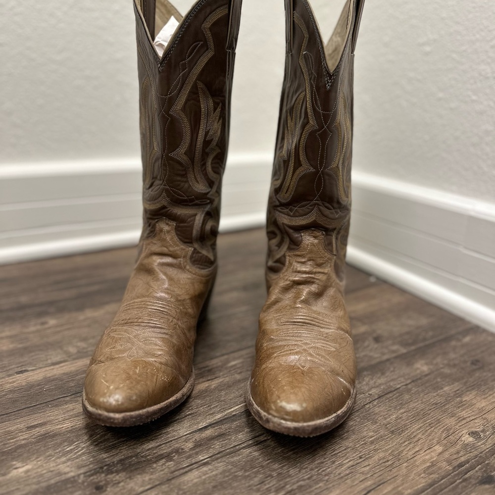 Justin Boots Tan Leather Western Boots